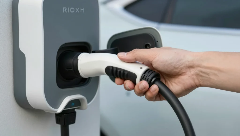 E-Auto beim Ladevorgang an einer Wallbox