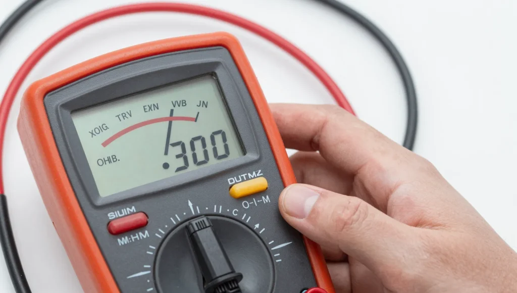 Multimeter bei der Messung an einer elektrischen Anlage